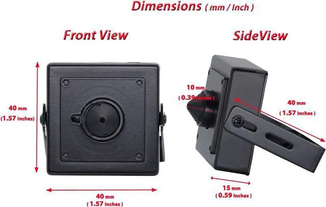Alt view image 5 of 7 - Evertech 1080p HD 4in1 AHD TVI CVI, Analog Indoor Mini Hidden Camera with Wide Angle Pinhole Lens