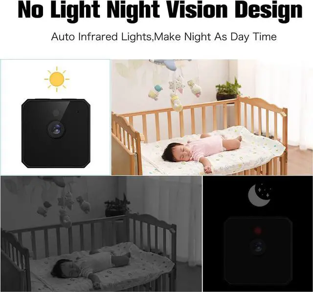 Alt view image 4 of 7 - DICPHIL Hidden Camera 1080P Mini Spy Camera 1080P - Portable Small HD Nanny Cam Spy Cam with Night Vision and Motion Activated - Indoor Covert Security Camera for Home and Outdoor, Black, (QQ1)