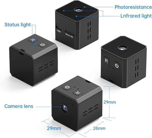 Alt view image 7 of 7 - DICPHIL Hidden Camera 1080P Mini Spy Camera 1080P - Portable Small HD Nanny Cam Spy Cam with Night Vision and Motion Activated - Indoor Covert Security Camera for Home and Outdoor, Black, (QQ1)