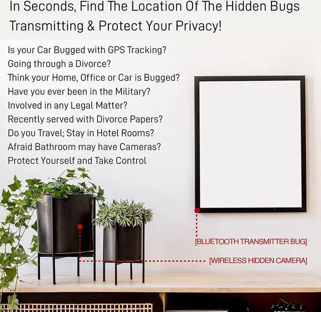 Alt view image 6 of 7 - Spy Hawk Maxi-Tech Personal Hidden Devices Detector - Perfect for Detecting Hidden Cameras, Hidden GPS Trackers, Computer Transmitters, and Audio Bug Detector - Anti-Spy RF Detector Up to 10 GHz