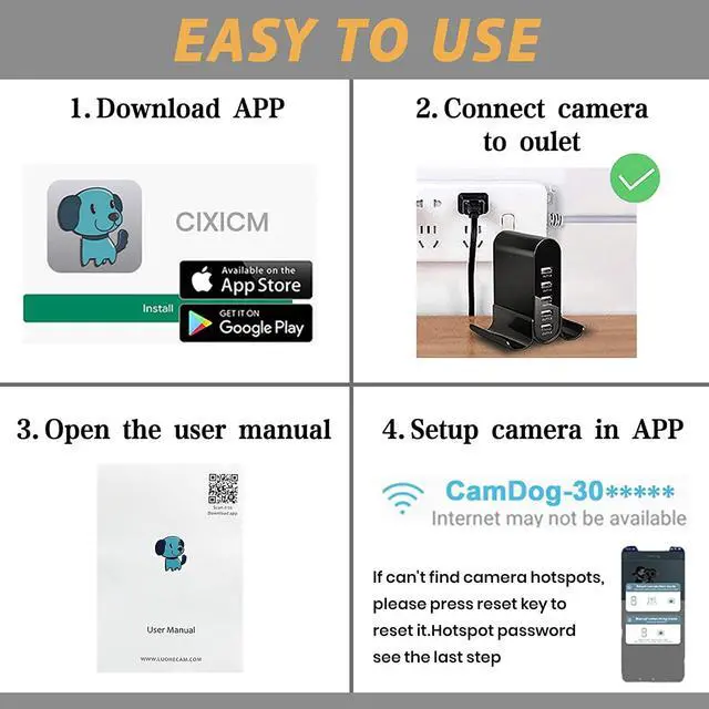 Alt view image 5 of 6 - Hidden Camera Charger Security Surveillance, WiFi Camera with Remote View, HD 1080P Hidden Camera Charger for iOS Android, Gray