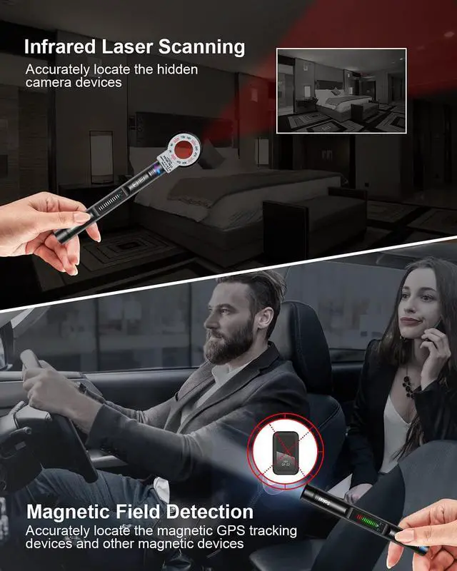 Alt view image 3 of 7 - Anti Spy Detector, Salati Hidden Camera Detectors, Bug Detector, RF Signal Detector for GPS Tracker Camera Listening Devices, with 12 Levels Sensitivity and 4 Modes, for Home Office Travel