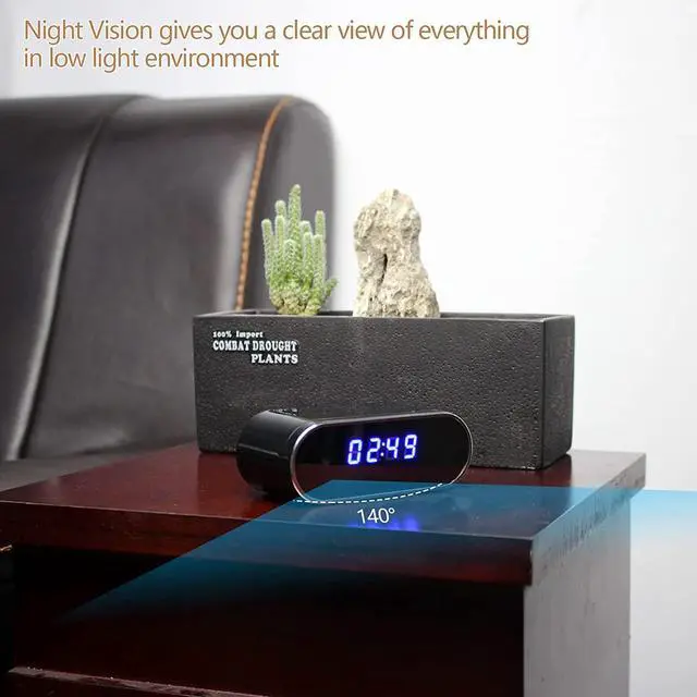 Alt view image 6 of 6 - Hidden Camera Clock Spy Camera Wireless Indoor Hidden Cameras 1080P HD WiFi Security Camera Nanny Cam Monitor Night Vision Video Recorder Motion Detection Covert for Home Surveillance No Audio
