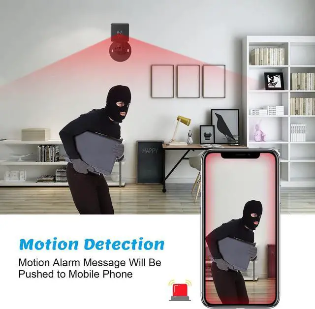 Alt view image 5 of 7 - Hidden Camera Spy Camera 4K WiFi Spy Camera Wireless Mini Spy Camera Nanny Cam Indoor Hidden Spy Camera with Motion Detection Night Vision Real Time Record Security Camera for Home Office Indoor