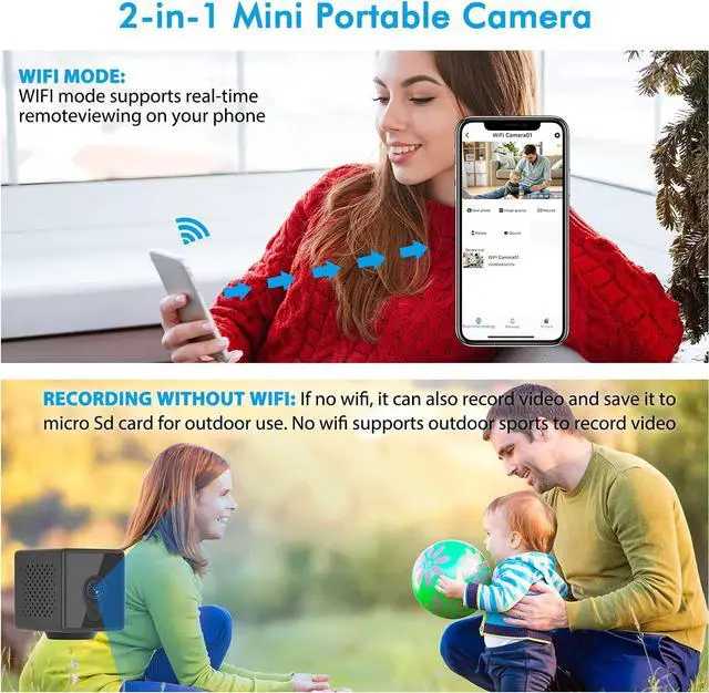 Alt view image 5 of 7 - Hidden Camera with Audio Live Feed WiFi, Mini Spy Camera with Audio, Jayol HD 4K Wireless Hidden Live Stream, Night Vision and Motion Activated Spy Cam Nanny Cam, Security Camera for Home and Outdoor