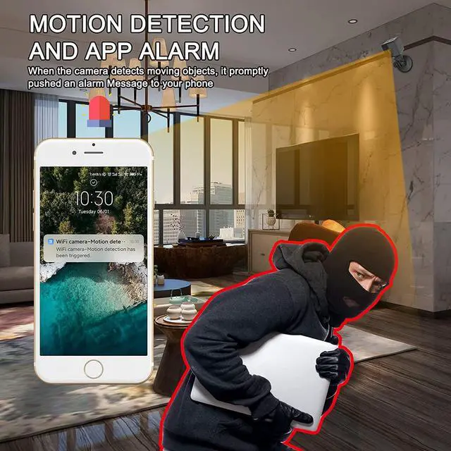Alt view image 4 of 7 - Hidden Camera with Audio Live Feed WiFi, Mini Spy Camera with Audio, Jayol HD 4K Wireless Hidden Live Stream, Night Vision and Motion Activated Spy Cam Nanny Cam, Security Camera for Home and Outdoor