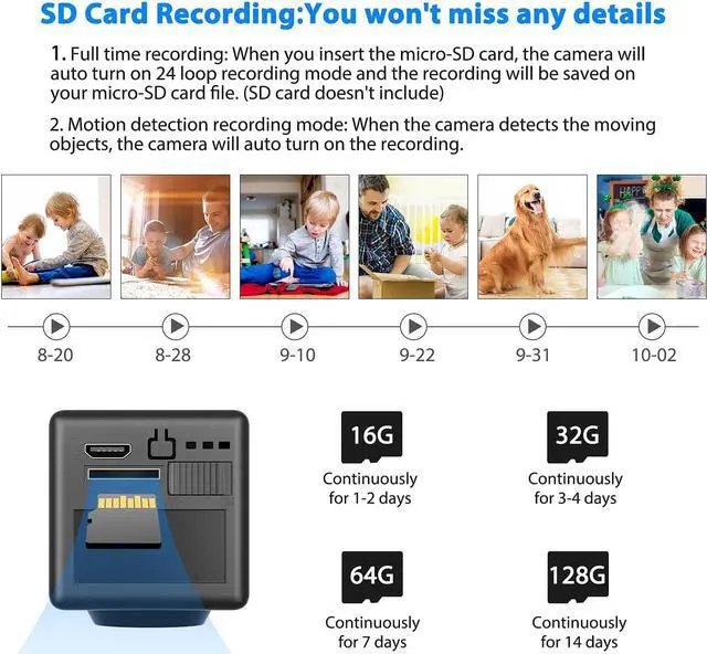 Alt view image 7 of 7 - Hidden Camera with Audio Live Feed WiFi, Mini Spy Camera with Audio, Jayol HD 4K Wireless Hidden Live Stream, Night Vision and Motion Activated Spy Cam Nanny Cam, Security Camera for Home and Outdoor