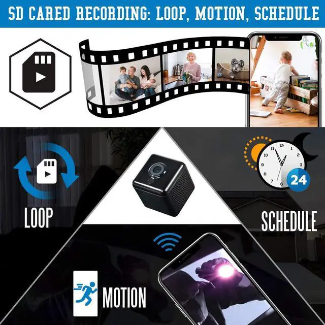 Alt view image 6 of 7 - AREBI Spy Camera WiFi Hidden Mini Camera Real 1080P HD Wireless Nanny Cam Portable Baby Monitor Security Camera with Phone App, Night Vision, Motion Detection Smallest Cam A22 Pro [2022 Newest]