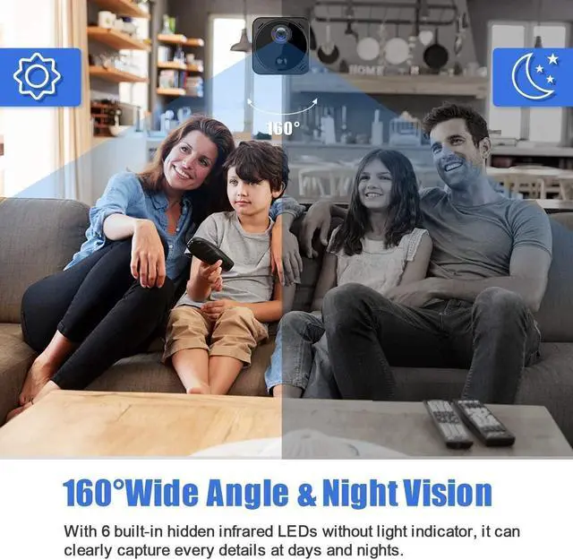 Alt view image 4 of 6 - 4K HD Spy Camera Wireless Hidden Camera WiFi Long Battery Life Mini Real-time Remote View Mini Convert Camera with Phone APP Night Vision Motion Sensor Magnetic Security Surveillance Cam for Car