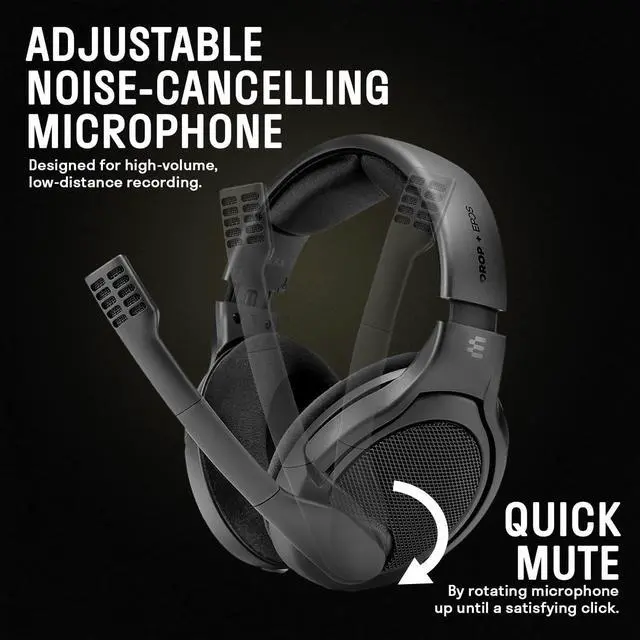 Alt view image 2 of 7 - DROP + EPOS PC38X Gaming Headset Noise-Cancelling Microphone with Over-Ear Open-Back Design, Velour Earpads, Compatible with PC, PS4, PS5, Switch, Xbox, Mac, Mobile, and More (Black)