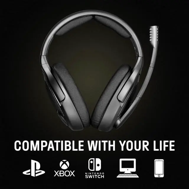 Alt view image 4 of 7 - DROP + EPOS PC38X Gaming Headset Noise-Cancelling Microphone with Over-Ear Open-Back Design, Velour Earpads, Compatible with PC, PS4, PS5, Switch, Xbox, Mac, Mobile, and More (Black)