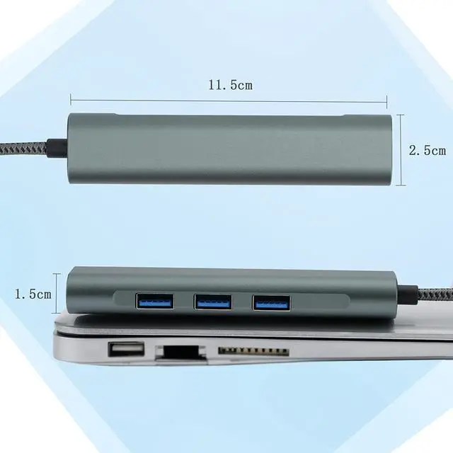 Alt view image 6 of 7 - USB Hub, 4-in-1 Ultra Slim Portable Data Hub USB Splitter USB 3.0 Expander for Laptop, PC, MacBook, Mac Pro, Mac Mini, iMac, Surface Pro, and More USB Devices