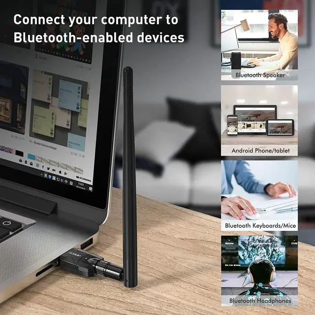 Alt view image 4 of 7 - EDUP Long Range Bluetooth 5.1 Adapter for PC High Gain 492FT/150M for Desktop Laptop USB Bluetooth 5.1 Dongle EDR Wireless Receiver for Mouse, Keyboard, Speakers,Windows 11/10/8/8.1/7/XP