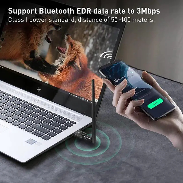Alt view image 7 of 7 - EDUP Long Range Bluetooth 5.1 Adapter for PC High Gain 492FT/150M for Desktop Laptop USB Bluetooth 5.1 Dongle EDR Wireless Receiver for Mouse, Keyboard, Speakers,Windows 11/10/8/8.1/7/XP