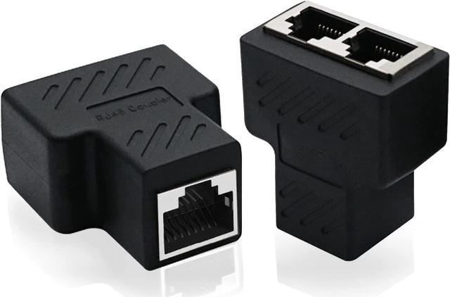 Ethernet Splitter, RJ45 1 to 2 Ethernet Splitter Coupler Adapter