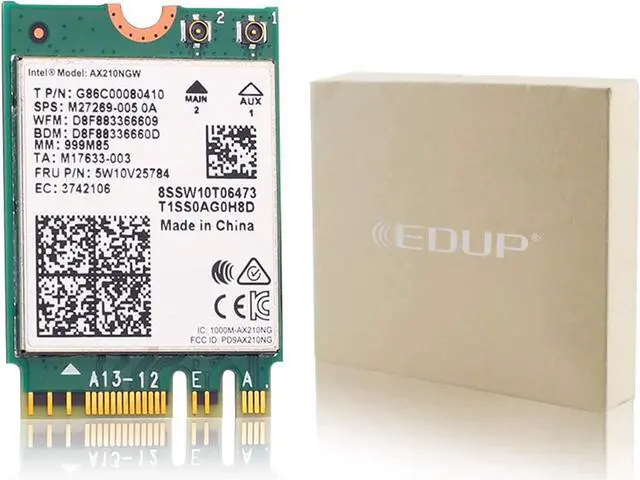 Alt view image 7 of 7 - WiFi 6E Wireless Card Intel AX210 NGW Bluetooth 5.2 Tri-Band 5400Mbps Network Adapter for Laptop Support Windows 10/11 (64bit) M.2/NGFF