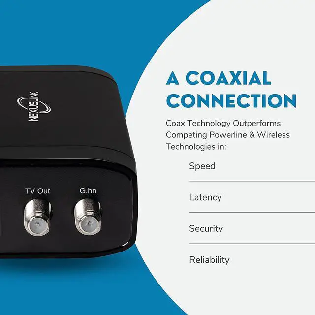 Alt view image 6 of 7 - Nexuslink G.hn Ethernet Over Coax Adapter | 2000 Mbps, Fast and Secure Network Performance, Online Gaming and Streaming in Hard-to-Reach Locations, 2 Units (GCA-2000-KIT)
