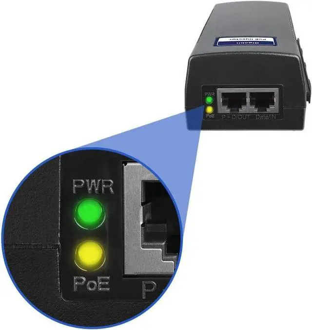 Alt view image 5 of 6 - Gigabit Power Over Ethernet PoE++ Injector | 90W | 802.3 af/at/bt | Plug & Play | up to 325 Feet