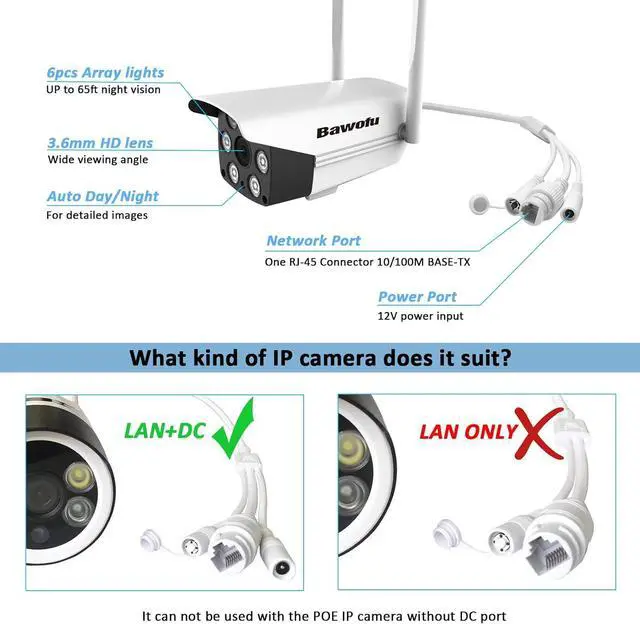 Alt view image 5 of 6 - Active PoE Power Over Ethernet Splitter Adapter 48V to 12V, 5.5x2.1mm DC, IEEE 802.3AF/at Compliant 10/100Mbps PoE Splitter with 12V Output for Surveillance Camera CCTV & VoIP Phone, 2 Pack