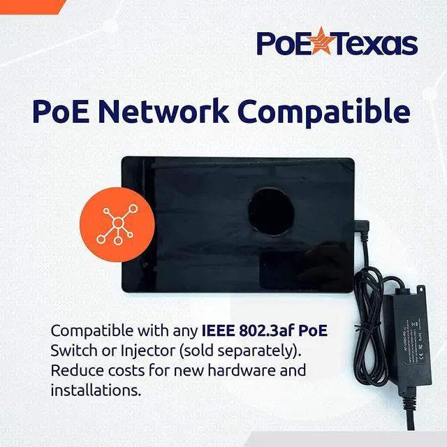 Alt view image 6 of 6 - PoE Texas IEEE 802.3af PoE to USB-C Power and 10/100 Data with Power Delivery - Use Power Over Ethernet from A Network Switch to Charge Apple iPad mini 3, iPad Air, Samsung Tab S7 Lite and More