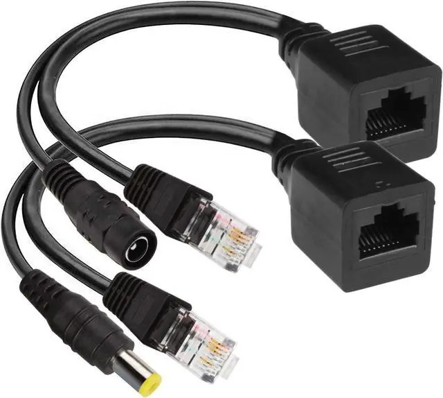 Alt view image 4 of 7 - Passive PoE Injector 6 Pairs PoE Splitter Kit Passive PoE Injector and PoE Splitter Kit with 5.5x2.1 mm DC Connector RJ45 Power Over Ethernet