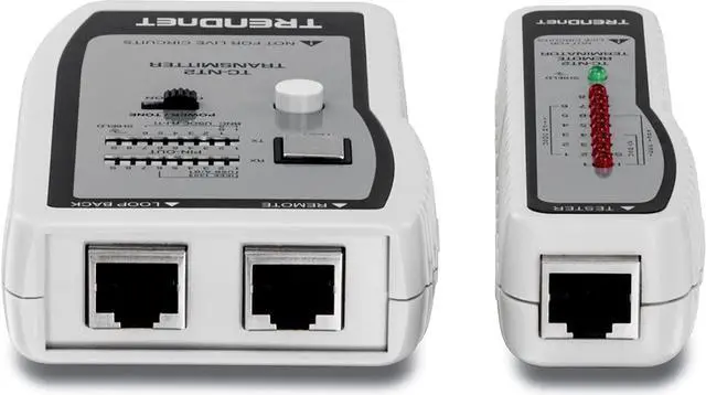 Alt view image 3 of 3 - Network Cable Tester, Tests Ethernet, USB and BNC Cables, Accurately Test Pin Configurations up to 300m (984 ft), Local and Remote Testing, Includes BNC to Ethernet Converters, White, TC-NT2