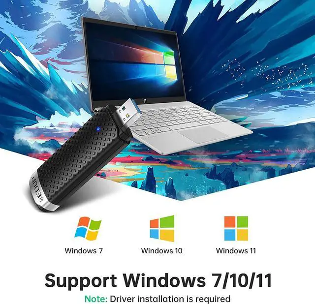 Alt view image 5 of 7 - EDUP USB 3.0 WiFi 6 Adapter AX1800M 802.11ax Dual Band 5.8Ghz/2.4Ghz Wireless Network Adapter Compatible with Windows 11/10