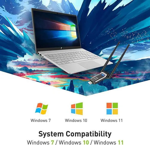 Alt view image 4 of 7 - AX1800M WiFi 6 USB Wi-Fi Adapter 802.11ax Dual Band 5.8Ghz/2.4Ghz Wireless Network Adapter High Gain Dual 5Dbi Antennas WiFi Dongle for PC Desktop Laptop,Compatible with Windows 11/10