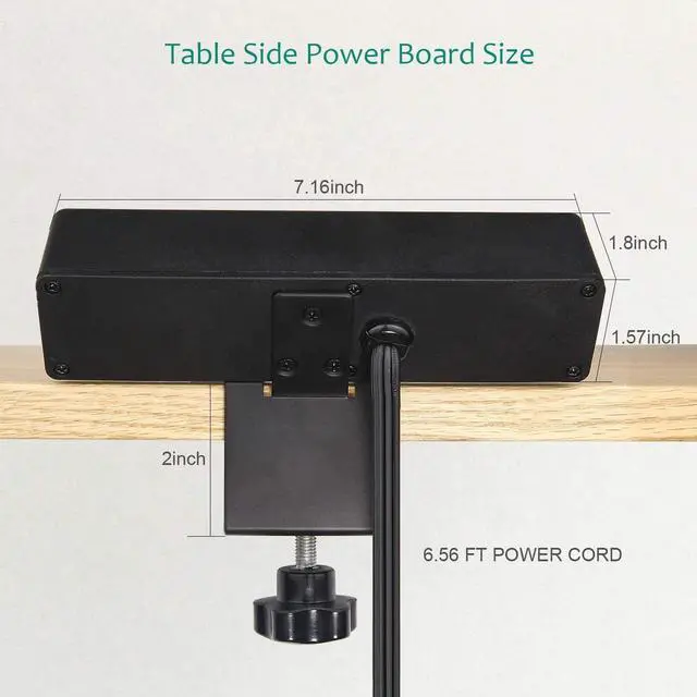 Alt view image 7 of 7 - VILONG Desk Clamp Power Strip with USB Port, 4 Outlet Desktop Mount Charging Power Station,on Desk Edge Power Outlet Office Accessories - 6.5Ft Extension Cord