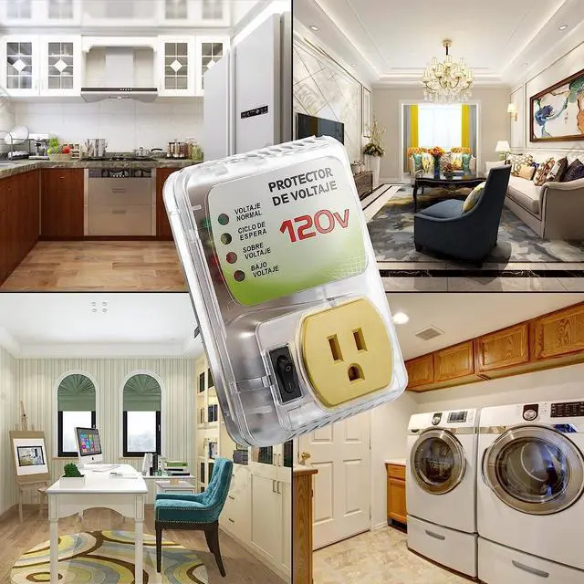 Alt view image 4 of 7 - Surge Protector for Home Appliance,120V 20A 1440W Voltage Protector with Outlet Plug,Multi Function US Plug,Electronic Surge Protector for Refrigerator for TV/PC/Refrigerator-1Pack