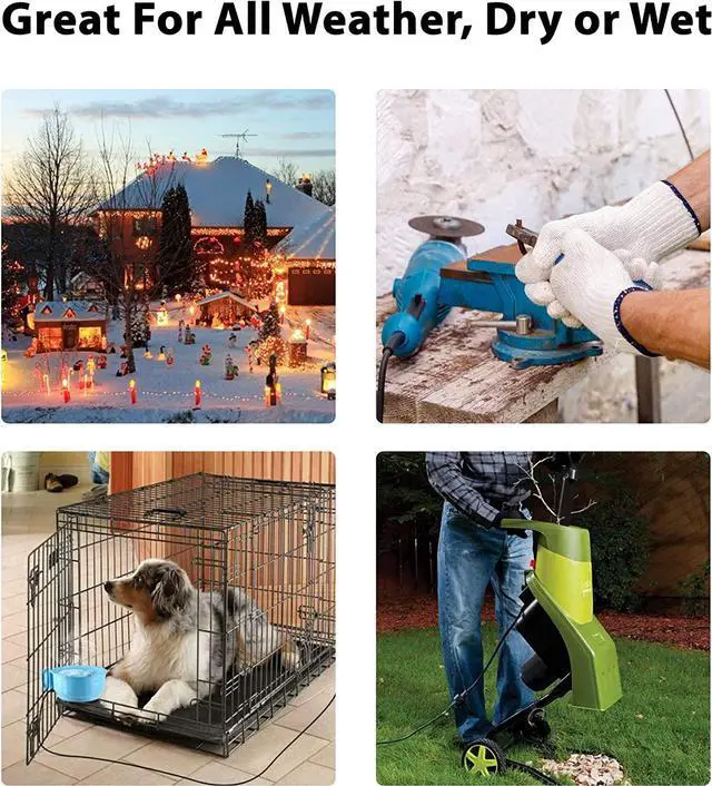 Alt view image 3 of 6 - (3-Pack) Outdoor Extension Cord Protective Cover Set for AWG12/14/16 Cords | Water-Resistant Holder for Holiday String Lights, Plugs and Wires | Capsule Shaped Protector with Large Compartment (Black)