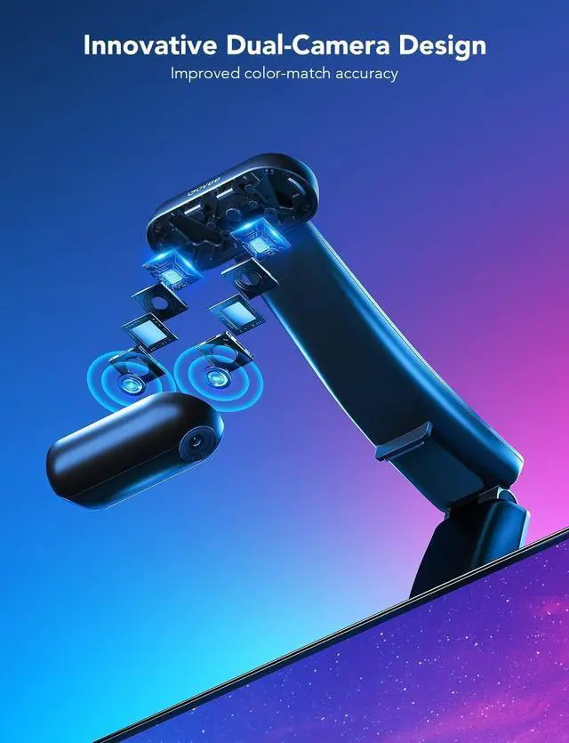 Alt view image 3 of 7 - Govee Envisual TV LED Backlight T2 with Dual Cameras, 11.8ft RGBIC Wi-Fi LED Strip Lights for 55-65 inch TVs, Double Strip Light Beads, Smart App Control, Music Sync