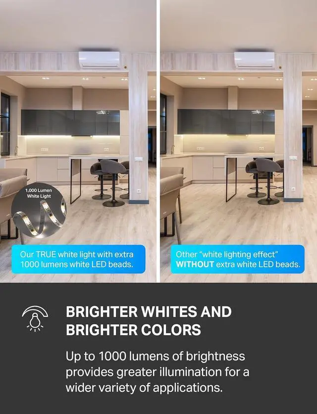 Alt view image 4 of 7 - TP-Link RGBWIC Smart LED Light Strip 16.4Ft 1000 Lumens 16M Dimmable Colors 50 Color Zones Works w/ HomeKit/Alexa/Google Home Sync-to-Sound IP44 PU Coating Trimmable L930-5