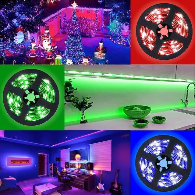 Alt view image 6 of 6 - LED Strip Lights Battery Powered 20ft 24-Keys Remote Controlled DIY Indoor and Outdoor Decoration.