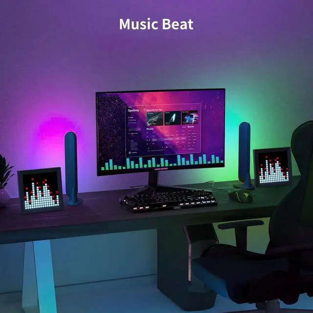 Alt view image 6 of 6 - LED Light Display Panel Suit for RGB Light Bars,with Smart App Control Cool Animation Desk Setup for PC, TV, Gaming Room Decor