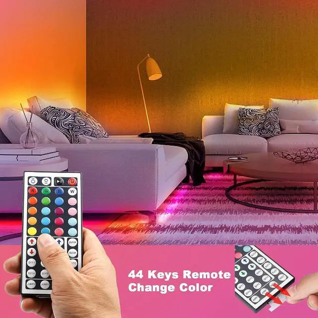 Alt view image 4 of 6 - Led Lights for Bedroom 32.8ft Led Strip Lights RGB Color Changing Strip Light with Remote Control Led Light for Room Decor Home Decor