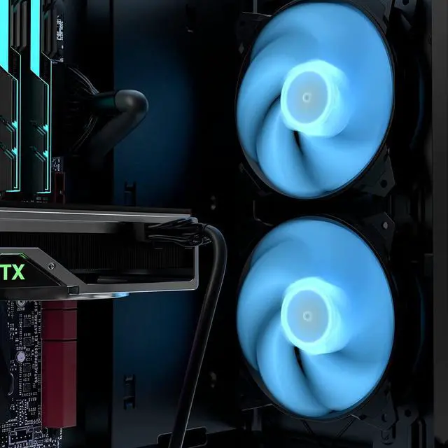 Alt view image 6 of 7 - upHere Long Life 120mm 3-Pin High Airflow Quiet Edition Blue LED Case Fan for PC Cases, CPU Coolers, and Radiators 3-Pack,PF120BE3-3
