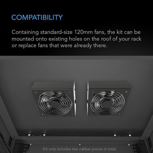 Alt view image 5 of 7 - AC Infinity Rack ROOF Fan KIT, Quiet Dual-Fans with Speed Controller, for Cooling AV, Home Theater, Network 19 Racks