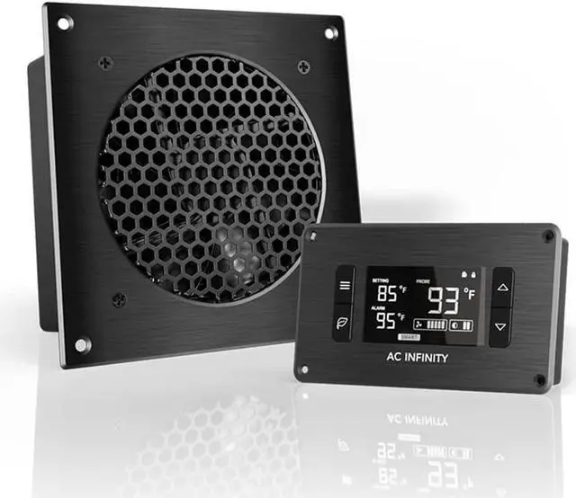 Main image of AIRPLATE T3, Quiet Cooling Fan System 6" with Thermostat Control, for Home Theater AV Cabinets