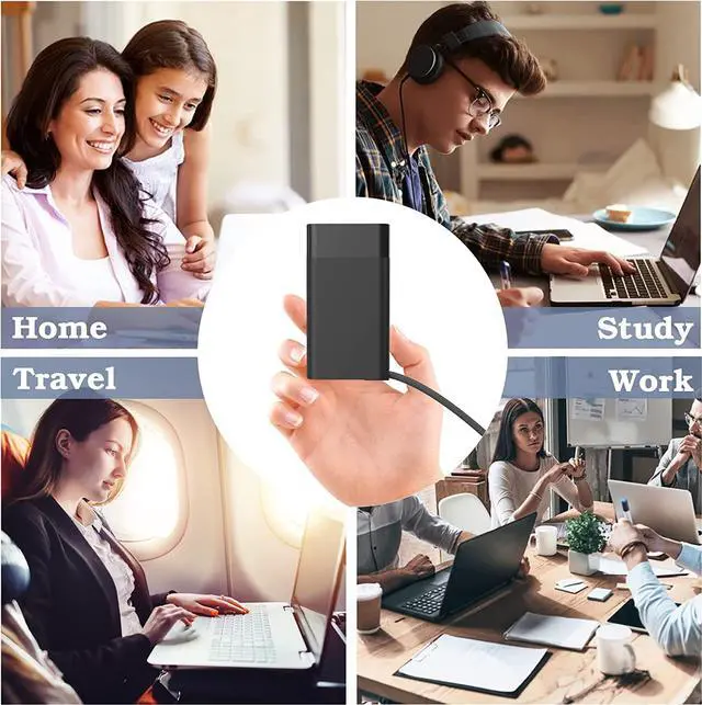 Alt view image 6 of 6 - New Slim 65W 45W USB C Charger Compatible with Hp Spectre X360 EliteBook Chromebook ProBook Envy Fast Charging Type C Travel Laptop Power Adapter