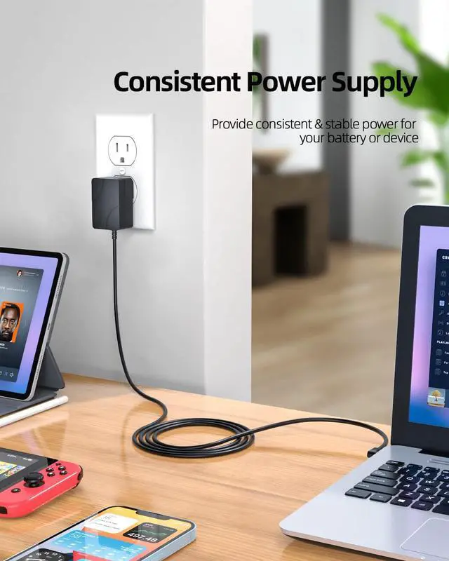 Alt view image 7 of 7 - 12V 2A AC Charger Fit for Chuwi UBook X/Pro X CWI535, GemiBook 13 14 Pro CWI529, AeroBook Pro CWI510, Herobook 13.3 Pro +, 15.6 Plus, LapBook Pro 12.3 13.3 14 14.1 Laptop Power Supply Adapter Cord