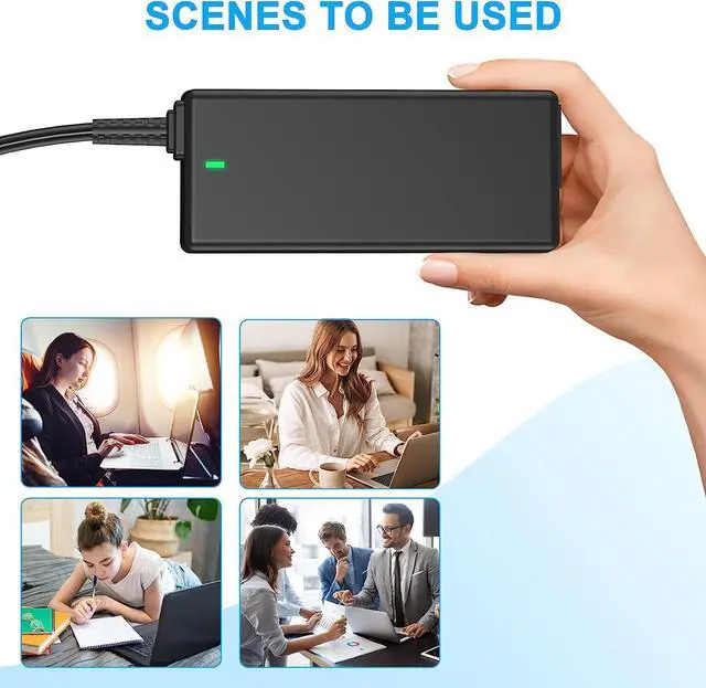 Alt view image 3 of 6 - 65W 45W 2 Tips Charger for  Laptop Charger Replacement for All  inspiron 13 14 15 17 3000 5000 7000 Series laptops Round Connects Chargers7.4mm and 4.5mm Fit for Power of 65W Max