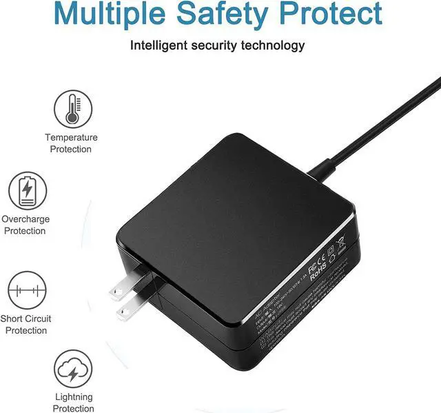 Alt view image 2 of 6 - 19V Laptop Charger for Gateway GWTC71427 GWTC51427 GWCC71416 GWCC51416 GWNC31514-BL GWNR51416-BL GWNR71517-BK GWTN156-12-BK GWTN156-7 gwtn156-7bl gwtn156-7bk Vaio FE 14 15 Gateway Laptop Charger