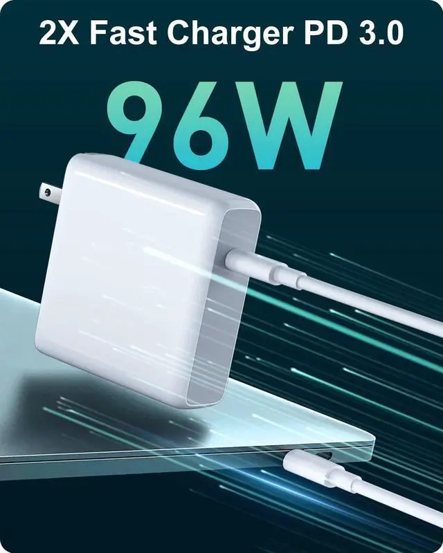 Alt view image 2 of 7 - ???????? ???????????????? Mac Book Pro Charger - 96W USB-C Power Adapter for MacBook Pro 13 14 15 16 Inch MacBook Air 13 Inch Ipad Pro and All USB C Device