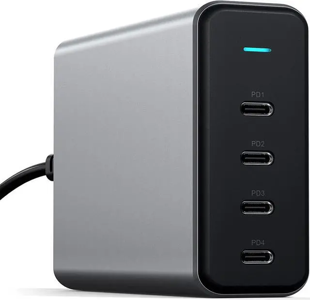 Main image of Satechi 165W USB-C 4-Port PD GaN Charger  Compatible with MacBook Pro M1 Pro & Max 2021, MacBook Air/Pro M1 2020, iPad Pro 2021, iPhone 13 Pro Max/13 Pro/13/13 Mini, 12 Pro Max/12 Pro/12/12 Mini