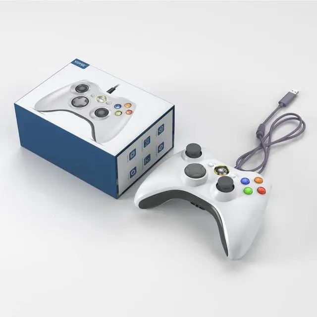 Alt view image 7 of 7 - VOYEE PC Controller, Wired Controller Compatible with Microsoft Xbox 360 & Slim/PC Windows 10/8/7, with Upgraded Joystick, Double Shock | Enhanced (White)