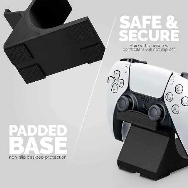 Alt view image 5 of 7 - BRAINWAVZ Game Controller Desktop Holder Stand (2 Pack) - Universal Design for Xbox ONE, PS5, PS4, PC, Steelseries, Steam & More, Reduce Clutter UGDS-05