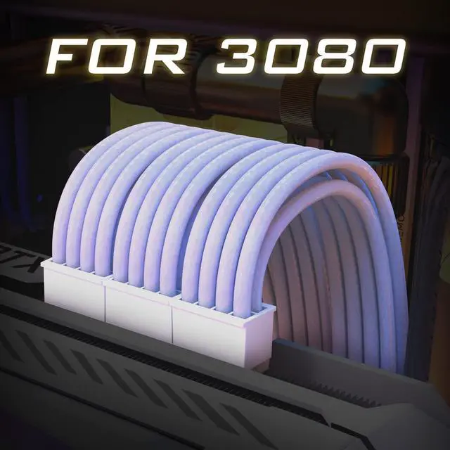 Alt view image 2 of 7 - Antec Power Supply Sleeved Cable, PSU Extension Cable Kit / 1x24pin ATX / 2x8pin (4+4) EPS / 3x8pin (6+2) PCI-E, 30cm Length with Combs, Dual EPS White (White Connector)