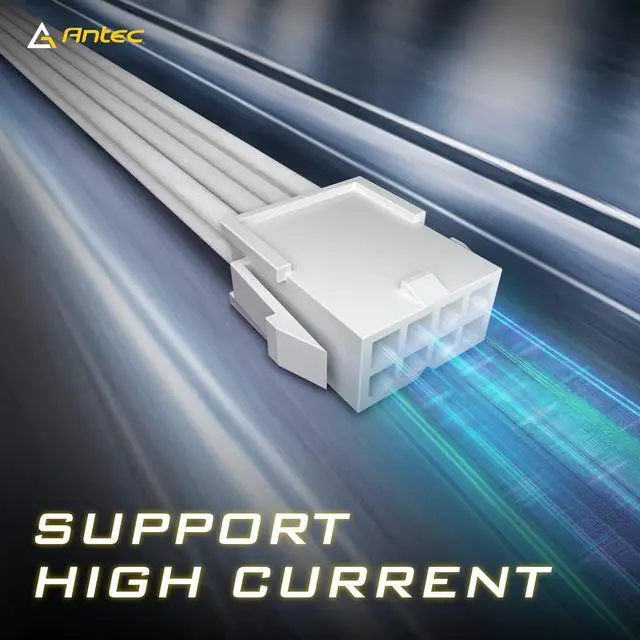 Alt view image 6 of 7 - Antec Power Supply Sleeved Cable, PSU Extension Cable Kit / 1x24pin ATX / 2x8pin (4+4) EPS / 3x8pin (6+2) PCI-E, 30cm Length with Combs, Dual EPS White (White Connector)