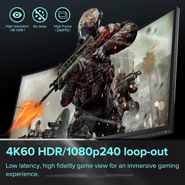 Alt view image 2 of 7 - Flagship Level 4k Capture Card, Ideal for Low-Latency Live Streaming/Game Recording/Video Conference in 1080p120, 4K60 HDR10 HDMI2.0 Passthrough, Perfect Match with Switch/PS4/Xbox/OBS/DSLR/PC